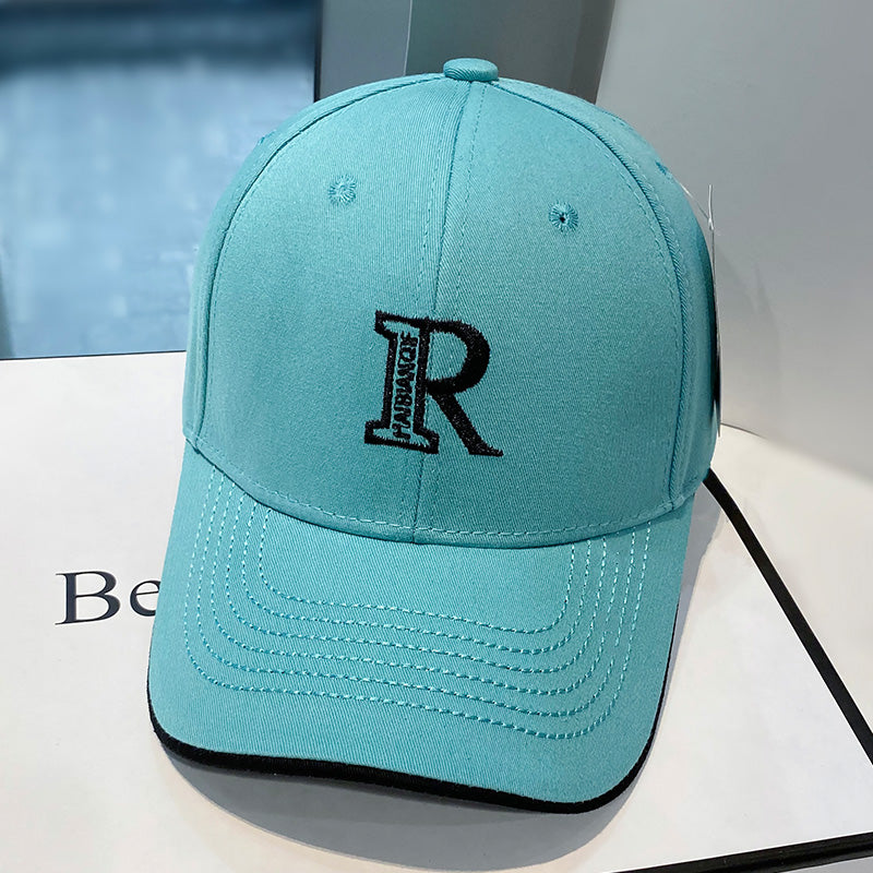 R-letter Embroidered Baseball Cap With Curved Brim