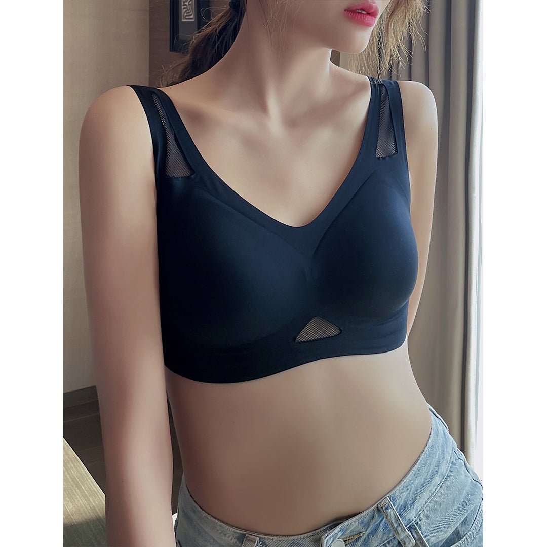 Mesh Design Seamless Bra Without Clasp