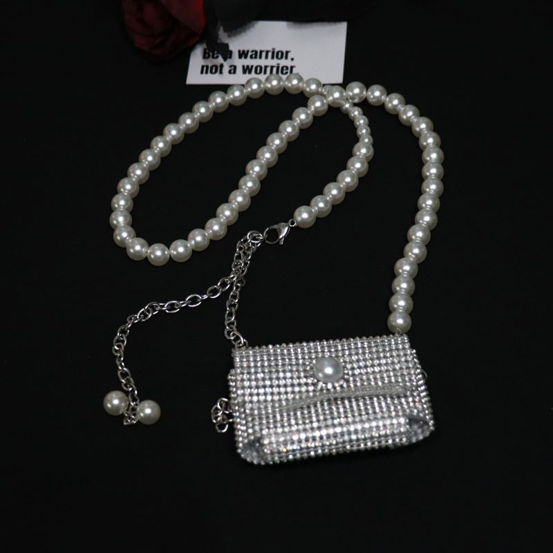 Adjustable Mini Bag Pearl Belt For Dresses