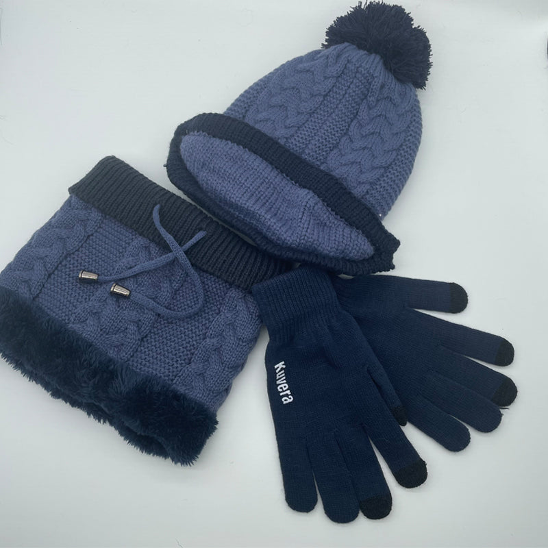 Hat+Mask+Scarf+Gloves 4-In-1 Knitted Set