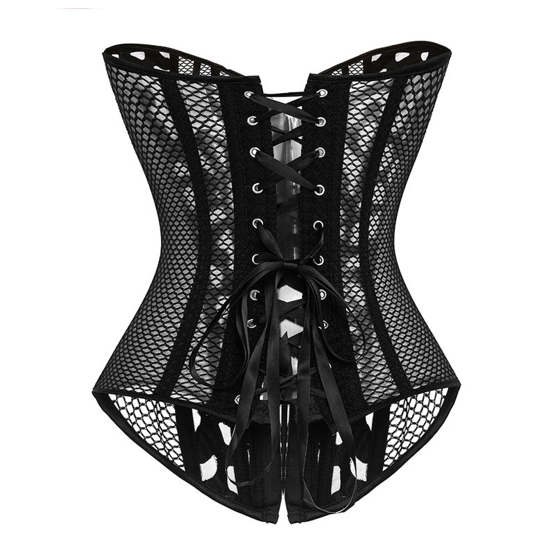 6XL Hollow Printed Mesh Sexy Shapewear Corset