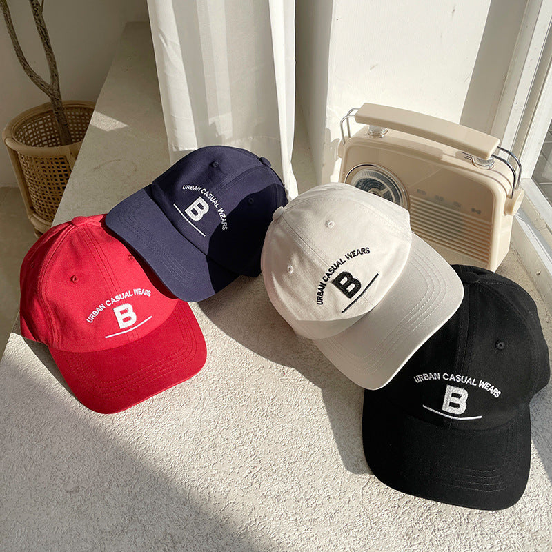 B Letter Embroidered Simple Children's Baseball Cap