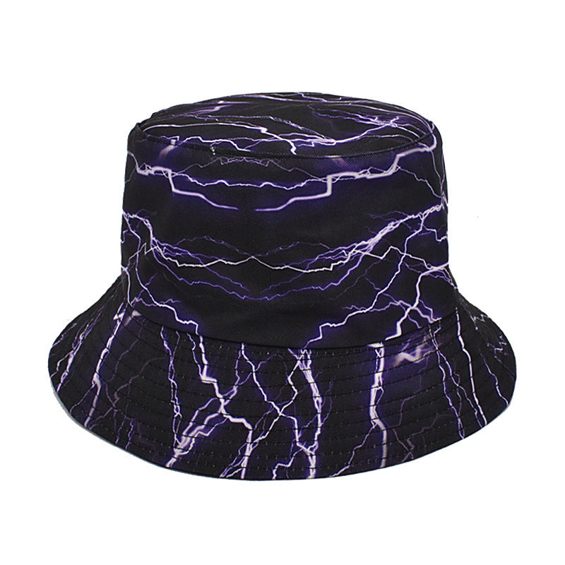 Lightning Print Fisherman Hat On Both Sides