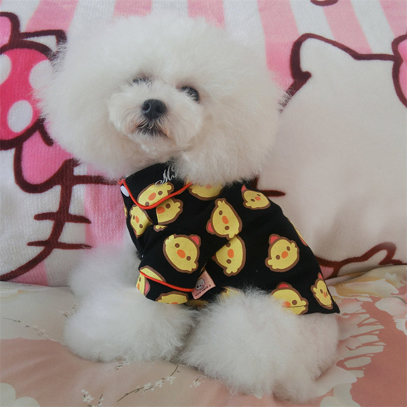 Cartoon Strawberry Chicken Four Seasons Pet Pajamas