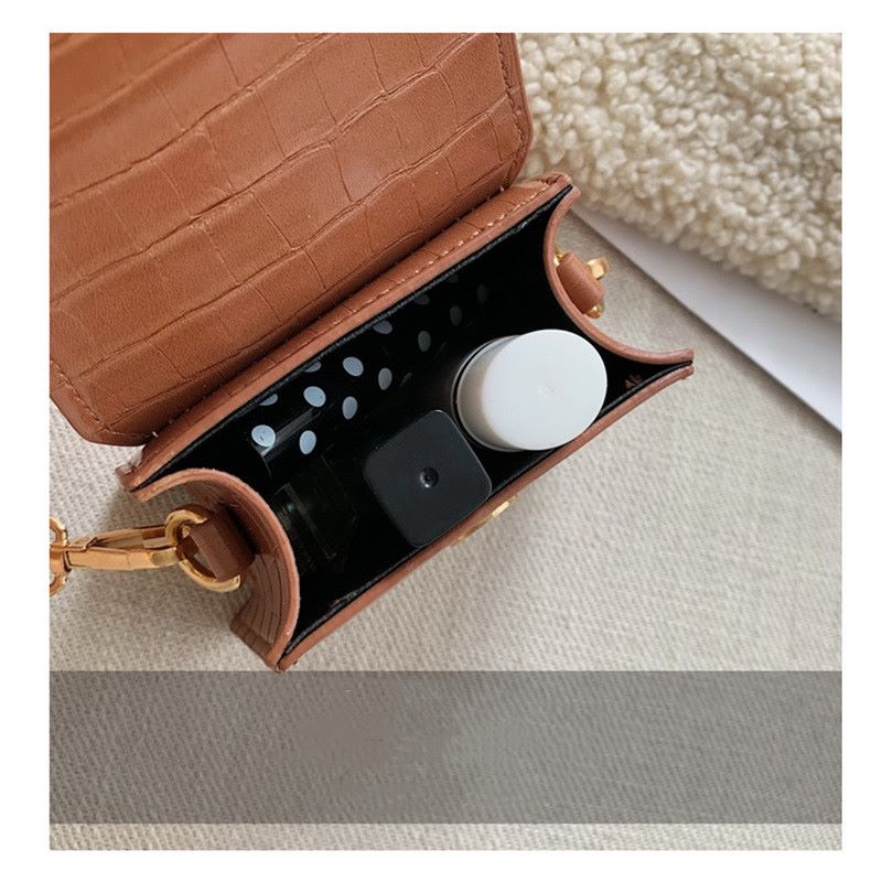 Crocodile Pattern Portable Diagonal Shoulder Square Bag