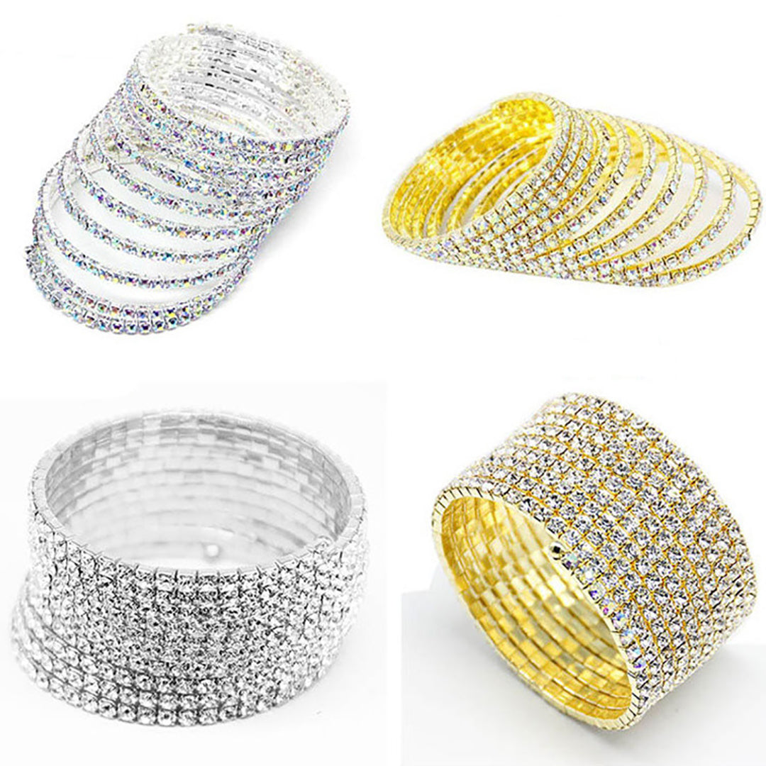 Ziibras™ Shiny Rhinestone Multi-row Bracelet