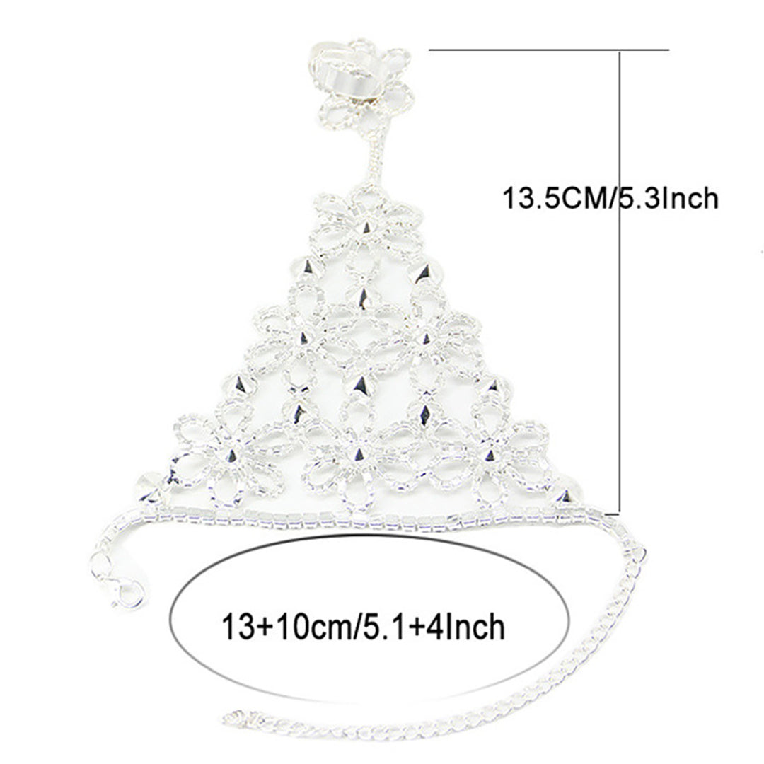 Ziibras™ Flower-shape Rhinestone Bracelet WIth Ring