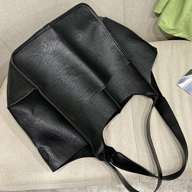 PU Soft Tote Shoulder Bag For Students and Women