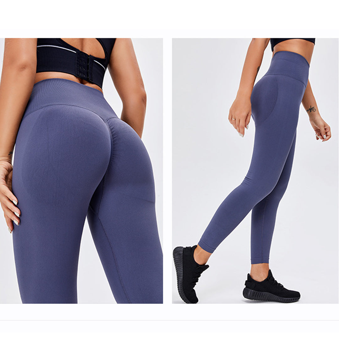 Stretch High Rise Yoga Pants Peach Hips For Low Impact Sports