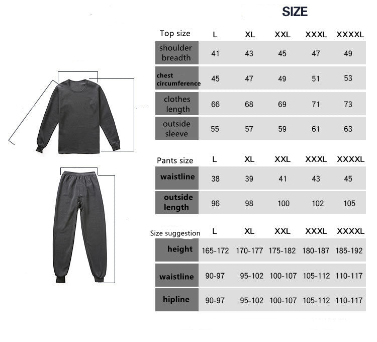 Plus Fleece Thicken Men Thermal Underwear Suit