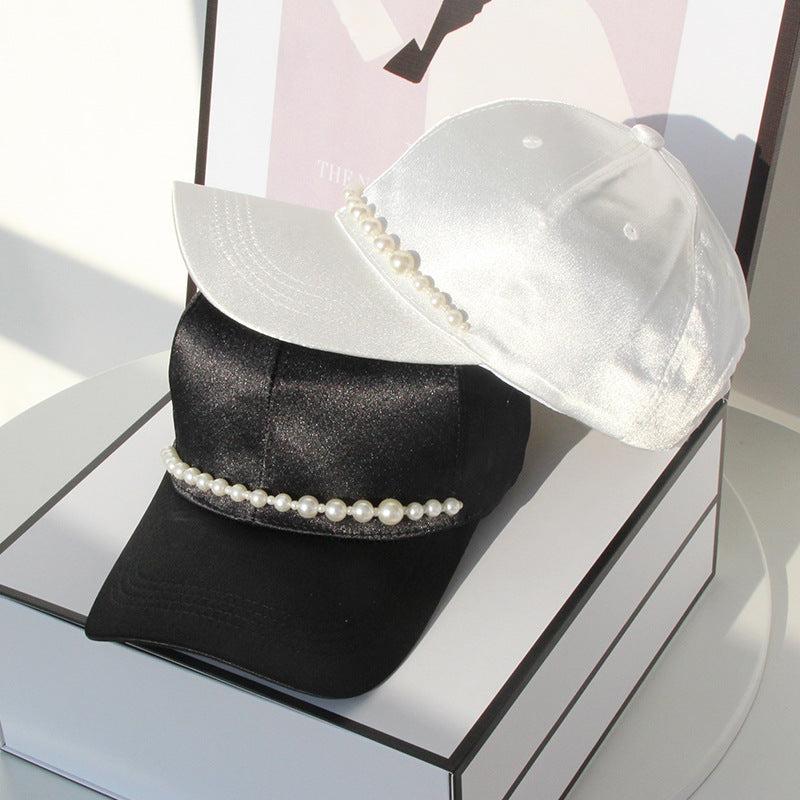 Versatile Pearl Fashion Mercerized Baseball Cap