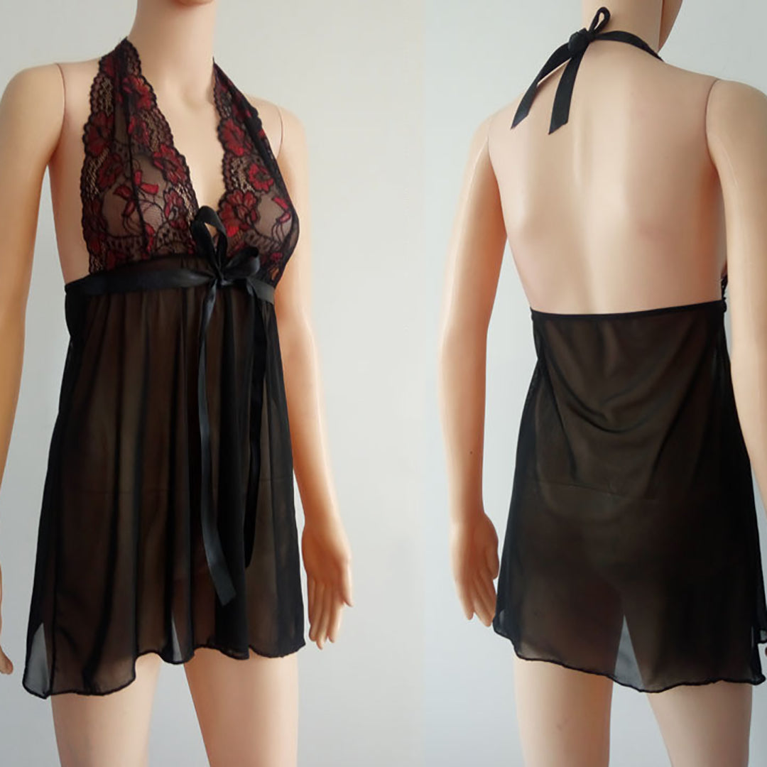 Ziibras™ Women Sexy Deep V Mesh Nightdress