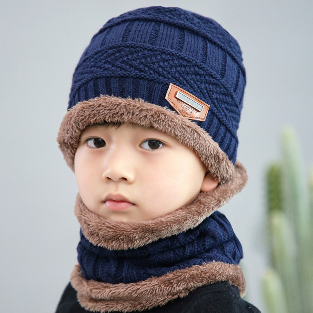 Parent-child Warm Knitted Hat & Scarf 2 PCS