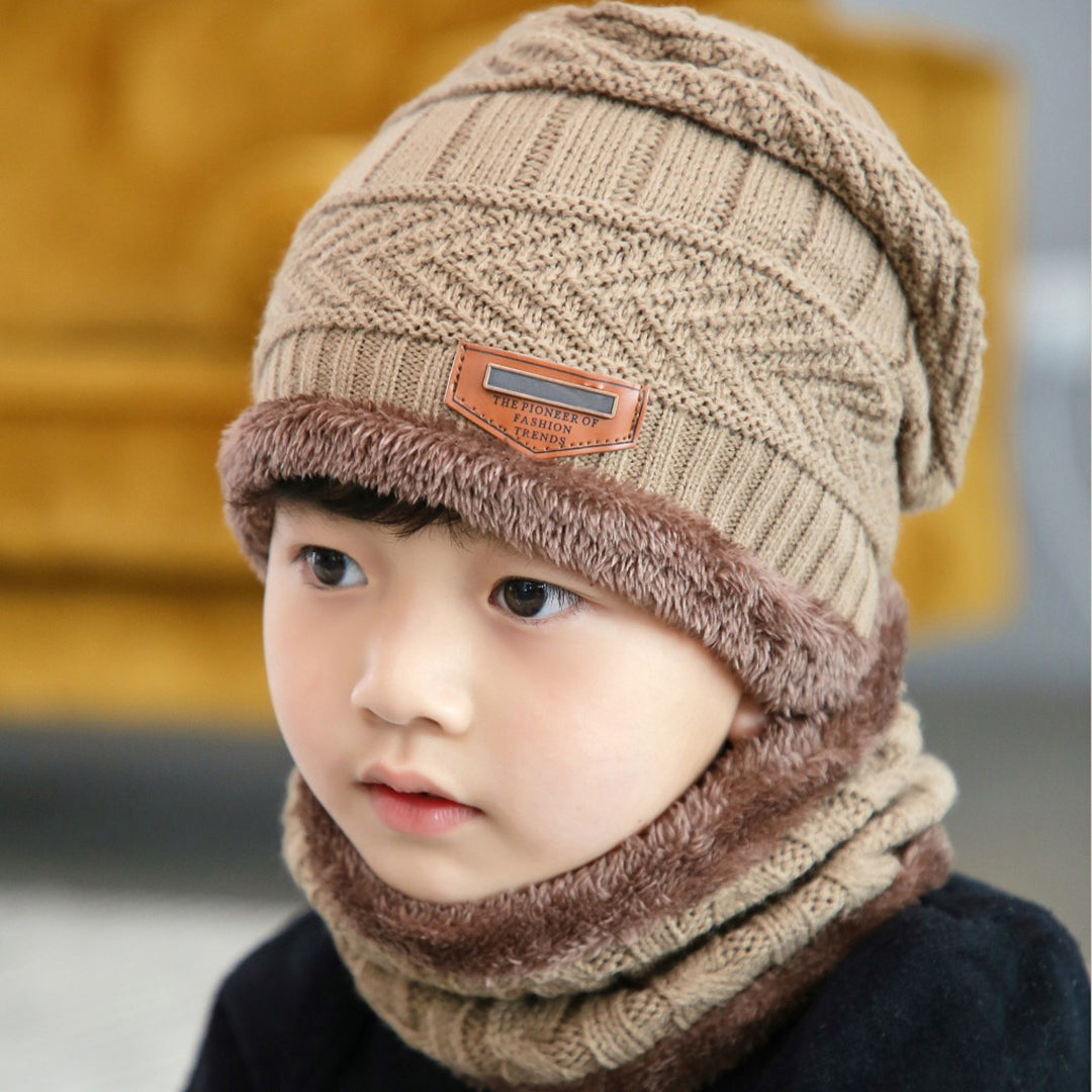 Parent-child Warm Knitted Hat & Scarf 2 PCS