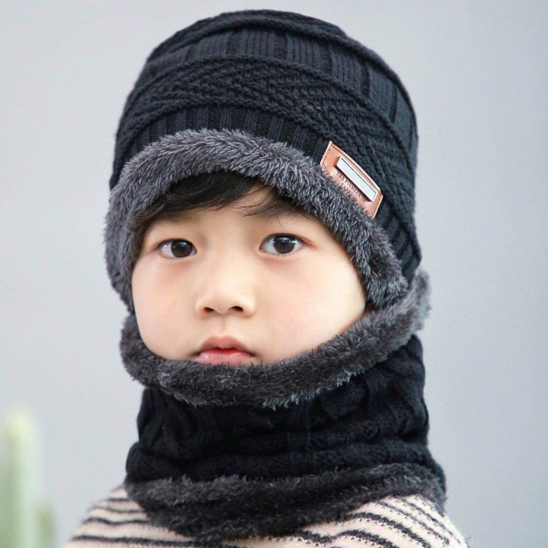 Parent-child Warm Knitted Hat & Scarf 2 PCS