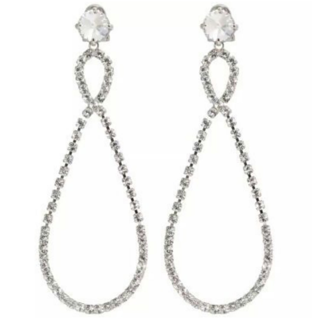 Rhinestone Embellishment Exaggerated Oversized Earrings