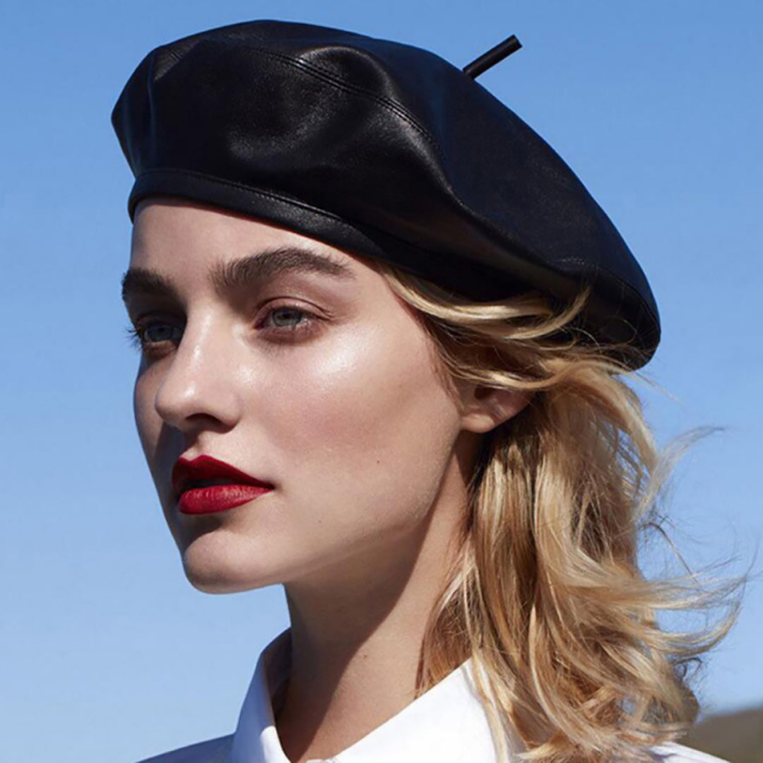 Vintage Fashion Pu Leather Beret Hat