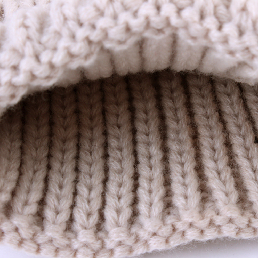 2PCS Winter Parent-Child Thick Wool Knitted Hat