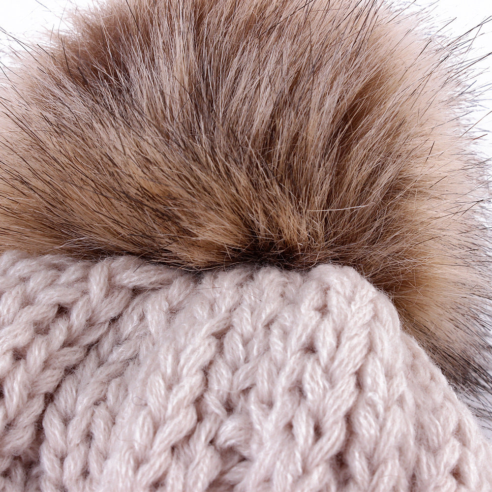 2PCS Winter Parent-Child Thick Wool Knitted Hat
