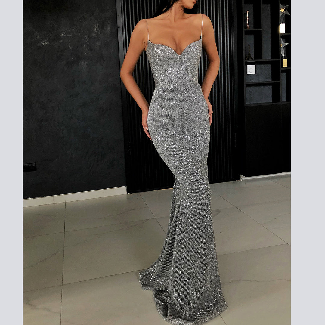 Sexy Tight V-neck Fishtail Dress