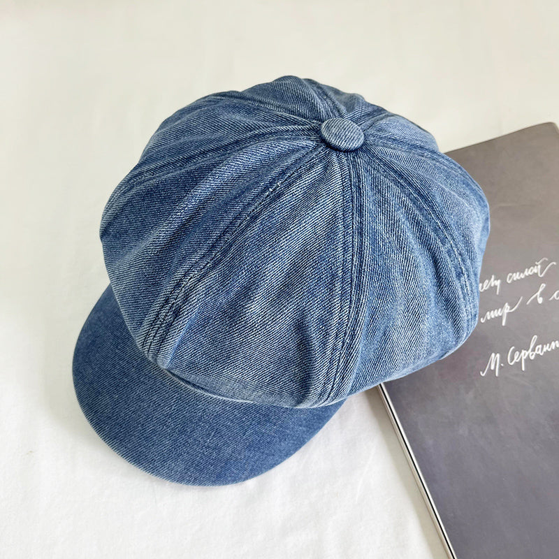 Washable Denim Retro Cctagonal Hat