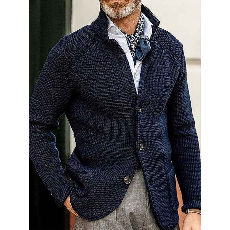Casual Stand Collar Cardigan Knitted Jacket