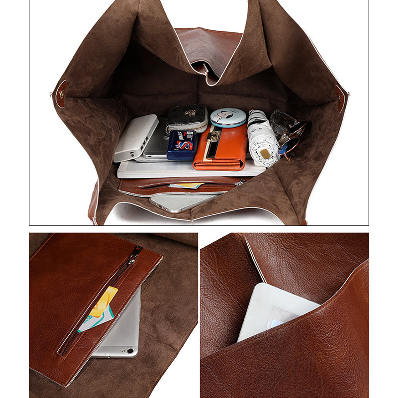 PU Soft Tote Shoulder Bag For Students and Women