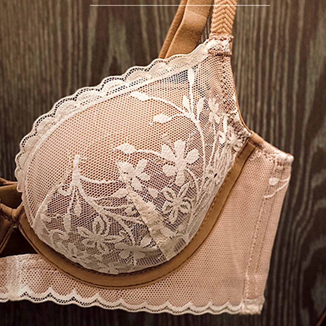 Ziibras™ Lace Embroidery Push Up Bra