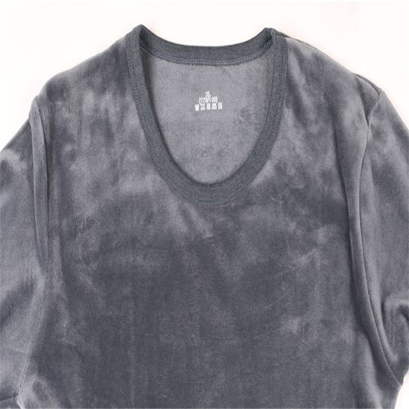 Thicken Plus Fleece Men Long Sleeve Thermal Underwear Set