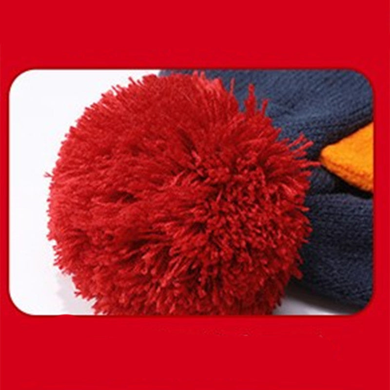 Winter children hat scarf two-piece scarf set warm and down