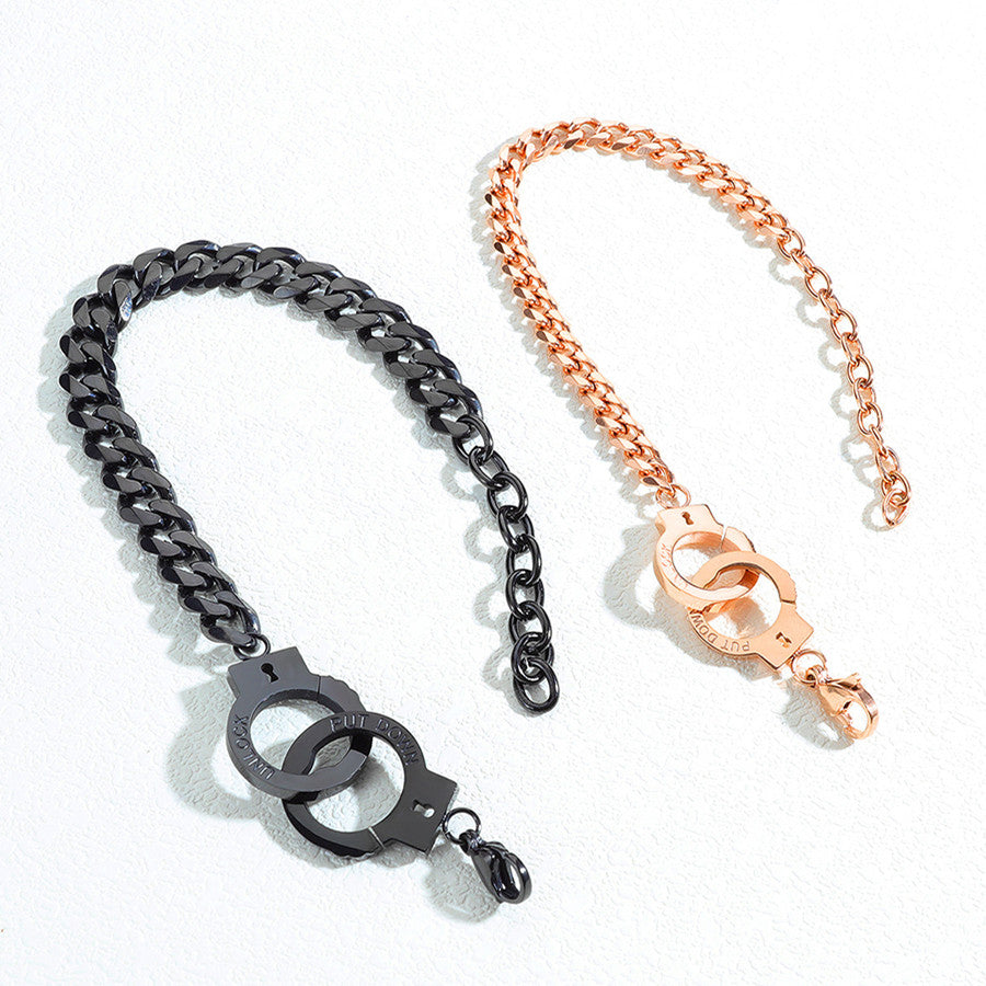 Personalized Interlocking Bracelet Stainless Steel Couple Bracelet