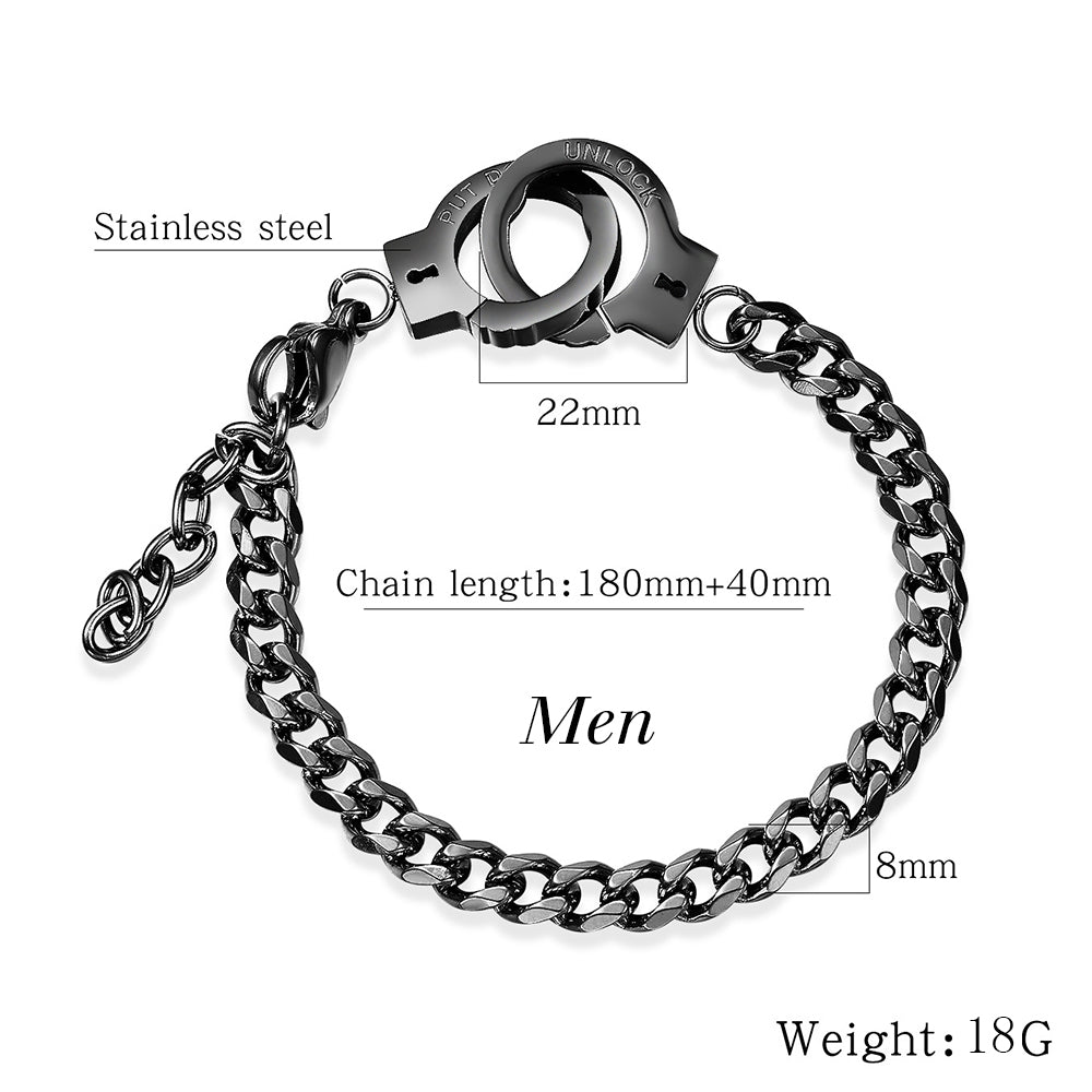 Personalized Interlocking Bracelet Stainless Steel Couple Bracelet