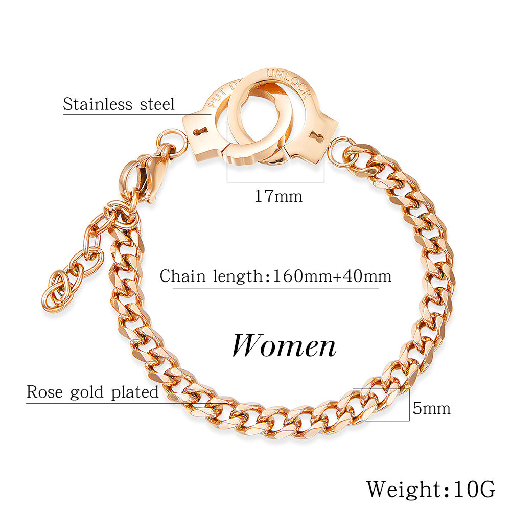 Personalized Interlocking Bracelet Stainless Steel Couple Bracelet