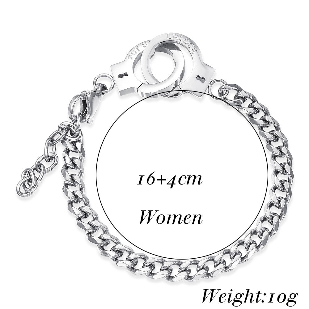 Personalized Interlocking Bracelet Stainless Steel Couple Bracelet