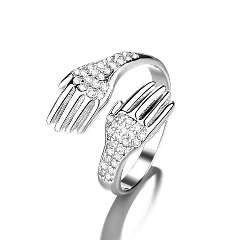 Creative Silver Color Palm Love Ring