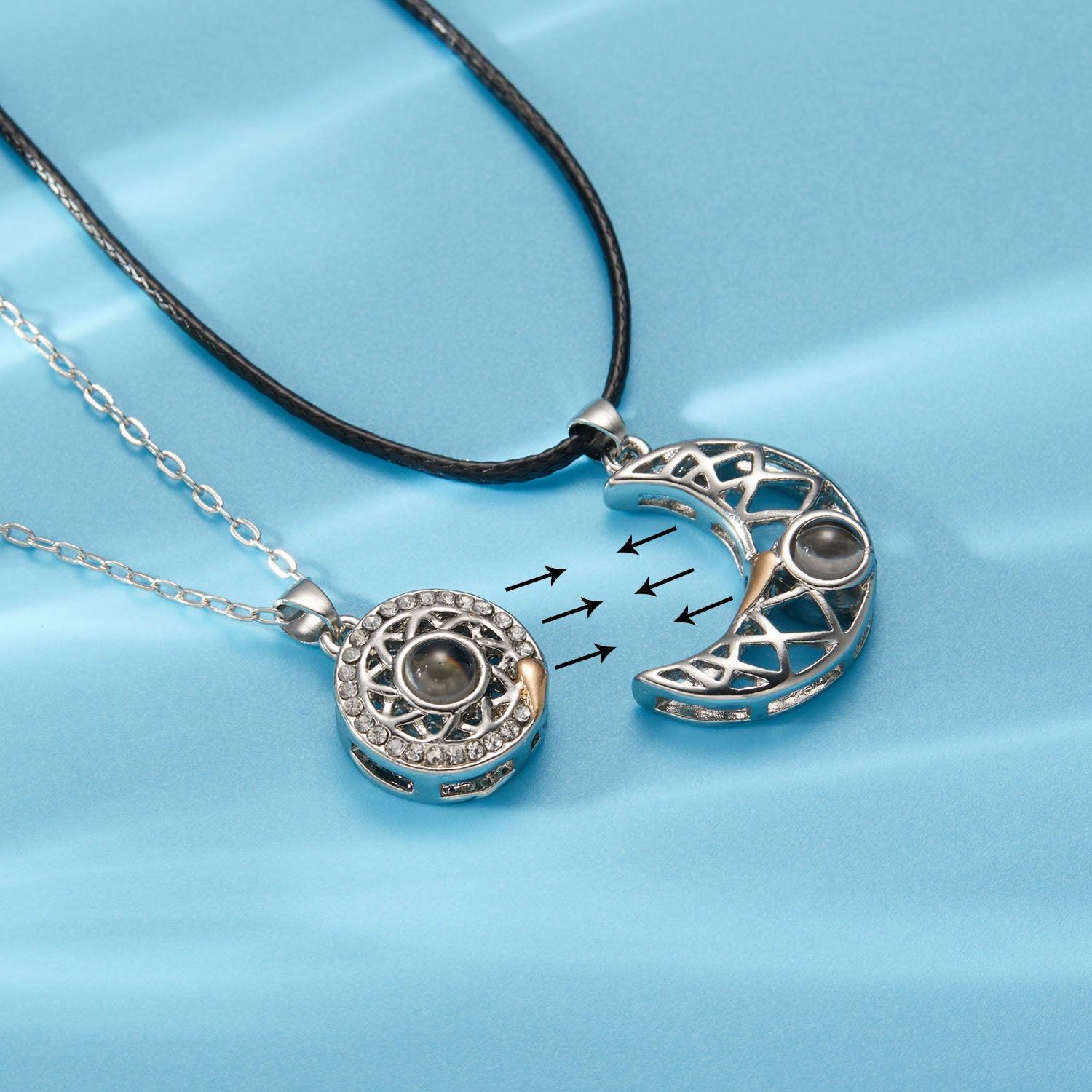 2 PCS / Set Sun Moon Necklaces for Lovers