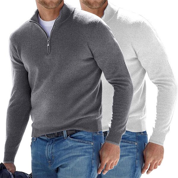 Long Sleeve Cashmere Zipper Men Sweater For Everyday