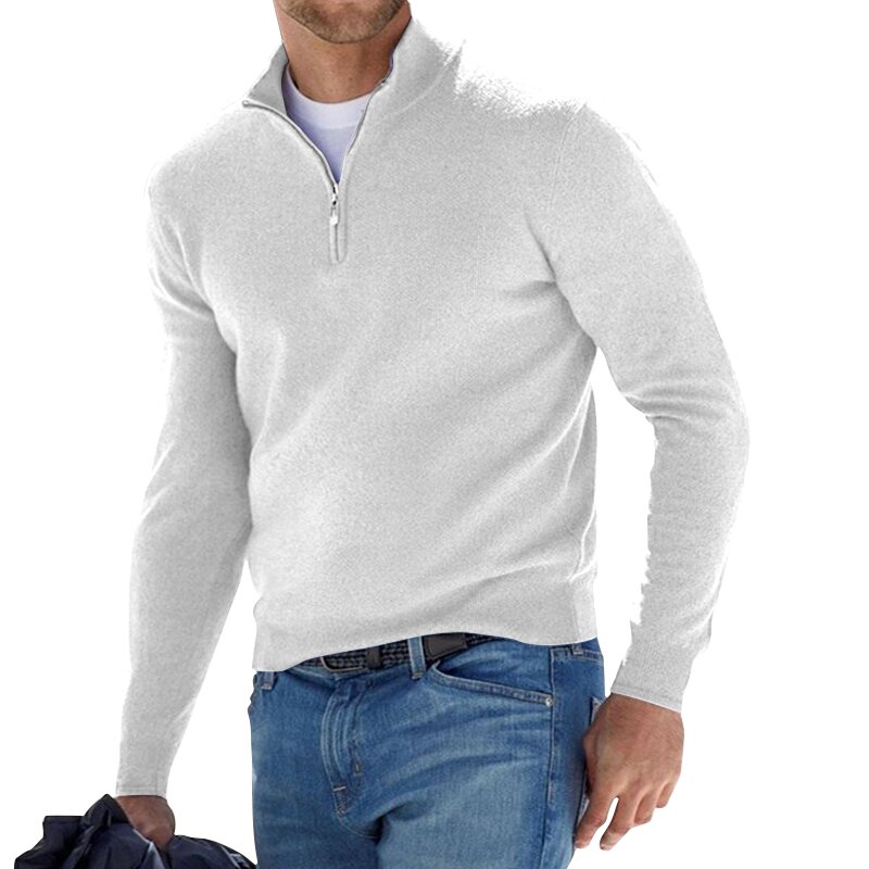 Long Sleeve Cashmere Zipper Men Sweater For Everyday