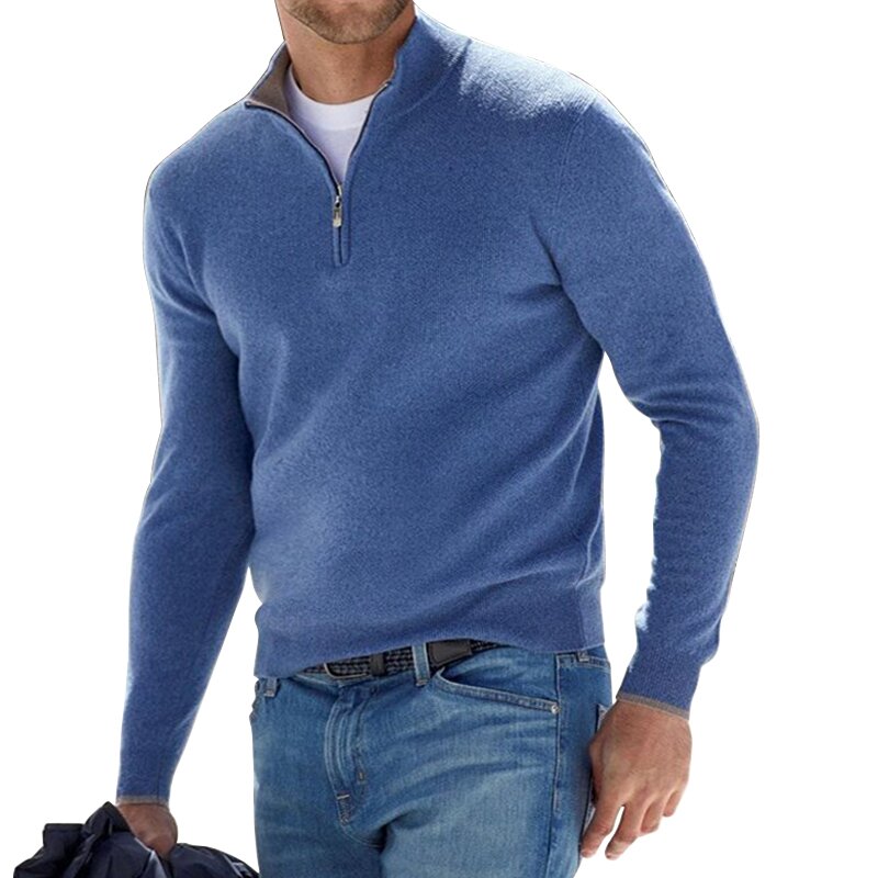 Long Sleeve Cashmere Zipper Men Sweater For Everyday