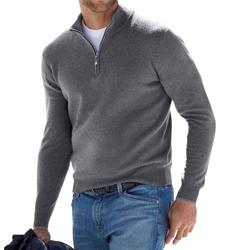 Long Sleeve Cashmere Zipper Men Sweater For Everyday