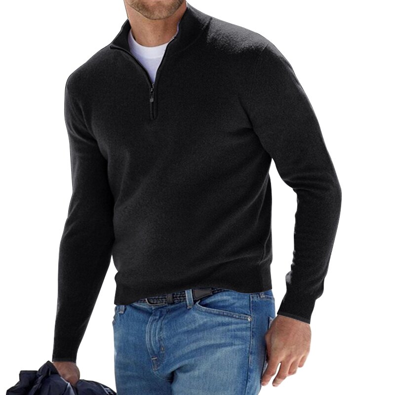 Long Sleeve Cashmere Zipper Men Sweater For Everyday