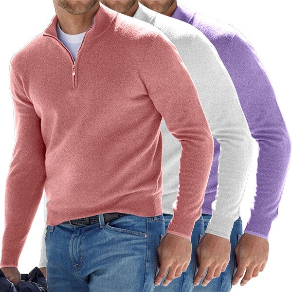 Long Sleeve Cashmere Zipper Men Sweater For Everyday