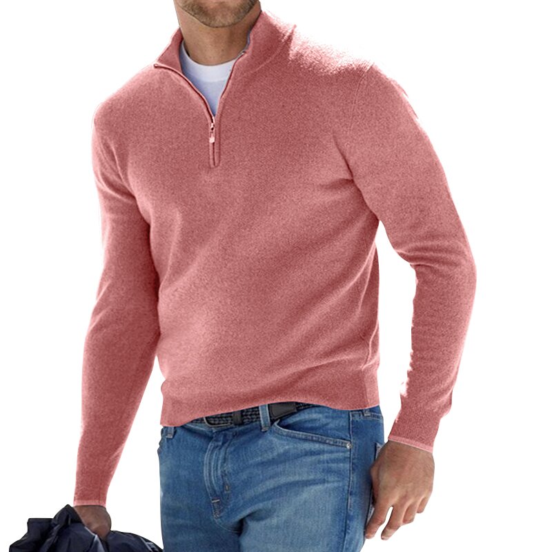 Long Sleeve Cashmere Zipper Men Sweater For Everyday