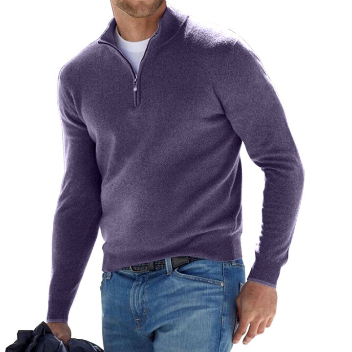 Long Sleeve Cashmere Zipper Men Sweater For Everyday