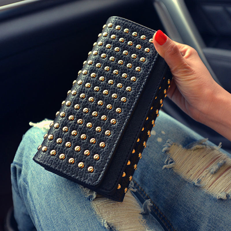 Punk Studded Long Wallet