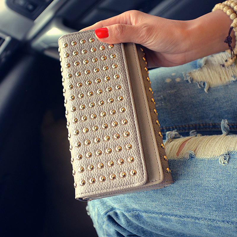Punk Studded Long Wallet