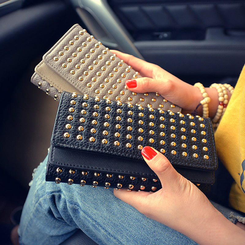 Punk Studded Long Wallet