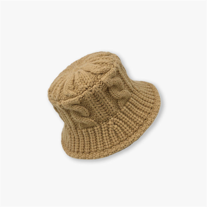 Winter small eaves coarse hemp yarn cap increase fisherman basin cap show face small bucket cap