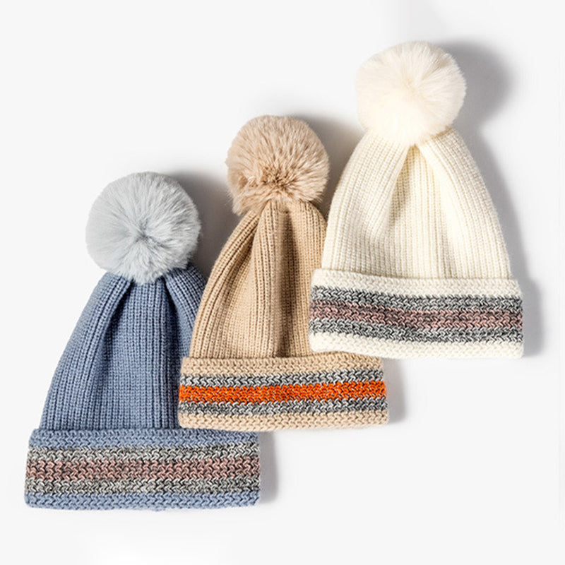 Winter Outdoor Striped Jacquard Warm Knit Hat