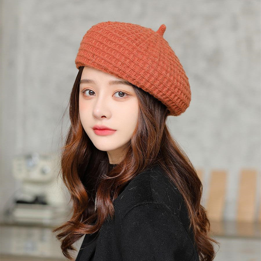 Solid Color Knitted Beret